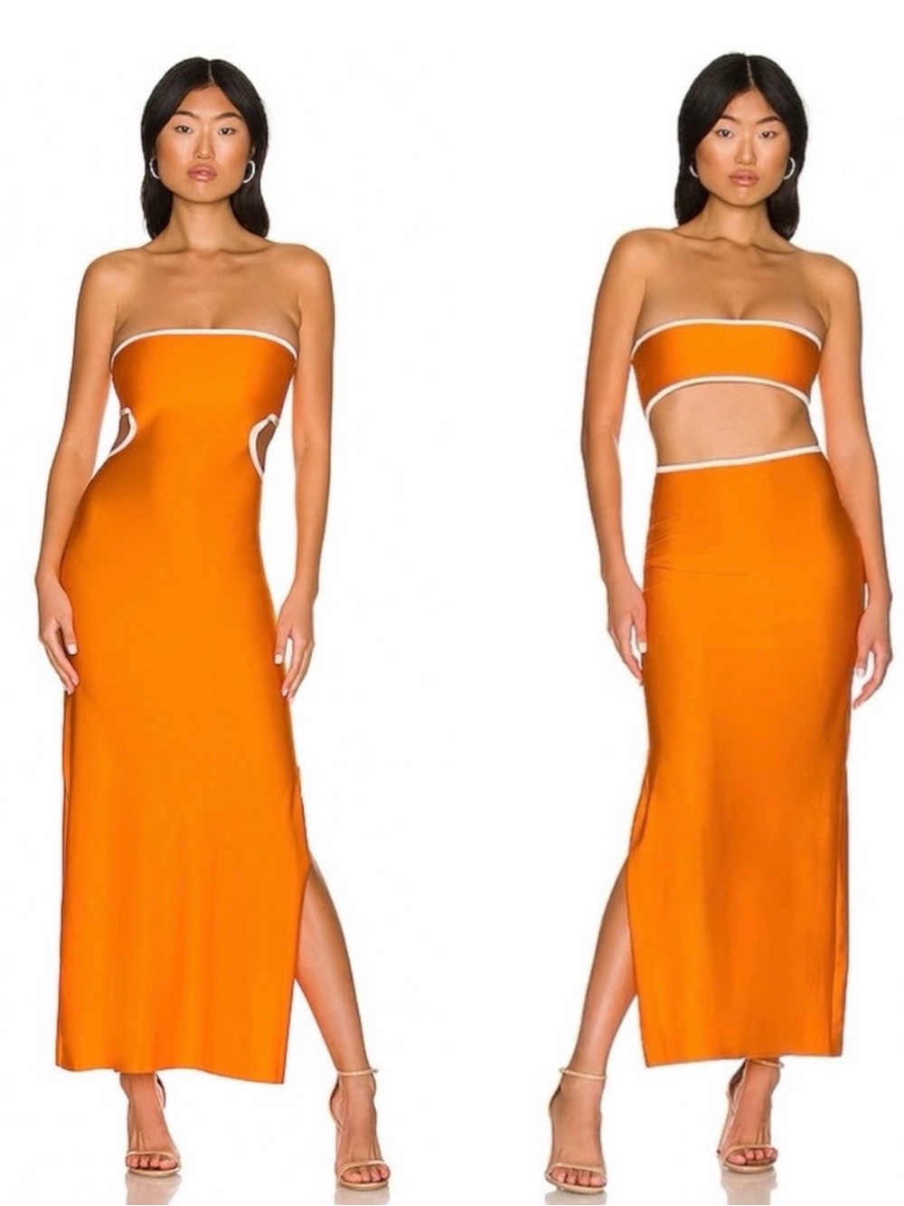 Baobab Collection Mambo Strapless Orange Cutout Bodycon Dress Mango Lush Sz XS